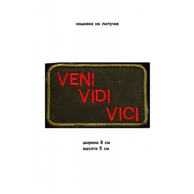 Нашивка на липучке Veni Vidi Vici, 8х5 см