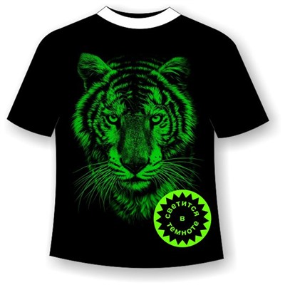 Подростковая футболка Тигр черно-белый 1087