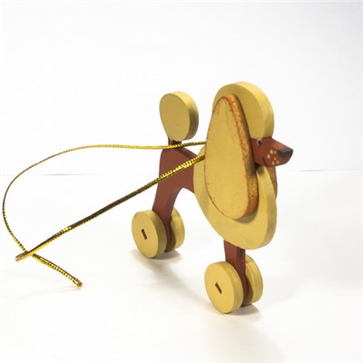 Елочная игрушка - Пудель пшеничный 290-3
