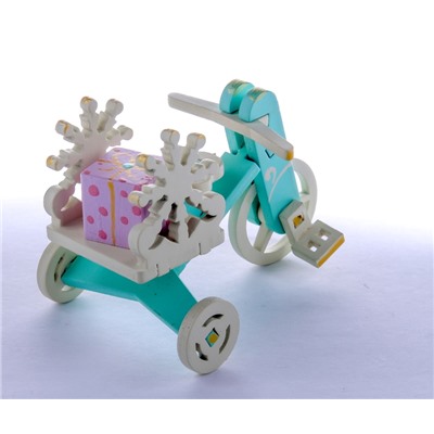 Елочная игрушка - Детский велосипед с багажником 56GG64-25804 SnowFlake