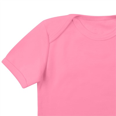 Розовое боди с коротким рукавом 1-2м