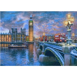 Алмазная мозаика картина стразами Вестминстерский мост, 30х40 см