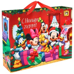 Пакет ламинат горизонтальный "С Новым годом!", 40х31х11,5 см, Микки Маус и его друзья