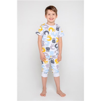 Пижама для мальчика Crockid К 1574 малыши ленивцы на меланже