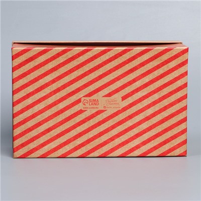 Коробка подарочная «Новогодняя почта», 22 × 14 × 8,5 см