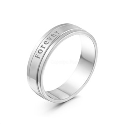 Кольцо с крутящимся элементом из серебра родированное - Forever (Навсегда)