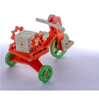 Елочная игрушка - Детский велосипед с багажником 410-3 Star