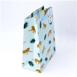 Подарочный пакет(M) "Cheetah in the forest", blue