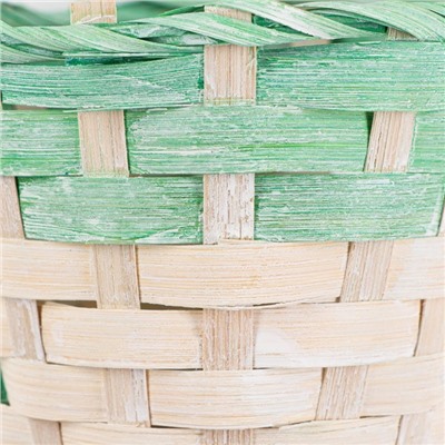 Корзина плетеная 13х9,5/28 см, зеленый, бамбук