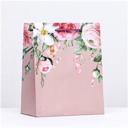 Пакет подарочный "Висячие цветы", 18 х 22,3 х 10 см