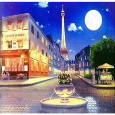 Алмазная мозаика картина стразами Вечерний Париж, 30х40 см