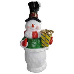 Фигура Снеговик с подарком в шляпе 68см НФ094