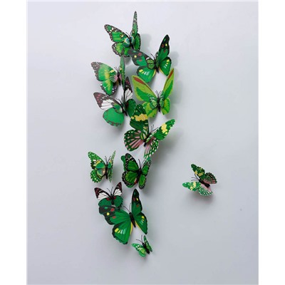 Наклейка магнитная для декора "Зеленые бабочки" (2565)