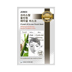 Junico Crystal All-in-one Facial Mask Snail Маска тканевая с улиточным муцином, 24 мл