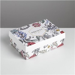 Коробка складная «Цветы»,  21 × 15 × 7 см