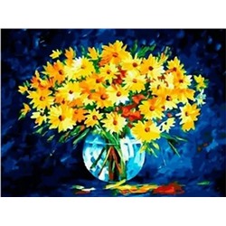 Алмазная мозаика картина стразами Букет жёлтых цветов в вазе, 40х50 см