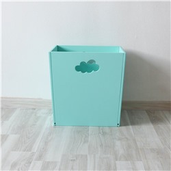 Деревянный ящик для игрушек, бирюзовый с облачком