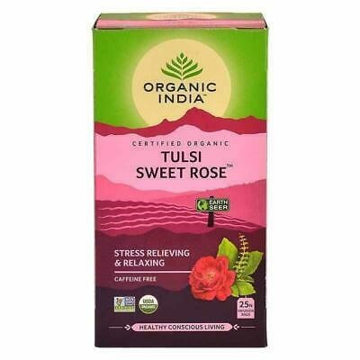 TULSI SWEET ROSE, Organic India (ТУЛСИ СЛАДКАЯ РОЗА, чай, антистресс и релакс, Органик Индия), 25 пакетиков.