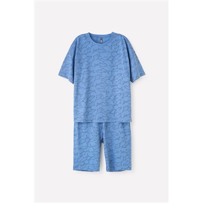 Пижама для мальчика КБ 2800 акулы на дымчато-синем