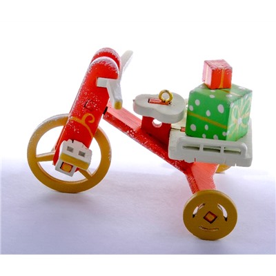 Елочная игрушка - Детский велосипед с багажником 410-3 Classic Trunk