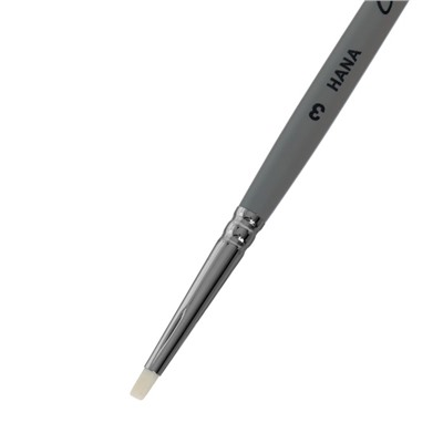 Кисть-стек Силикон "плоская", HANA Создавай № 3 (длина выставки 5 мм), короткая ручка матовая