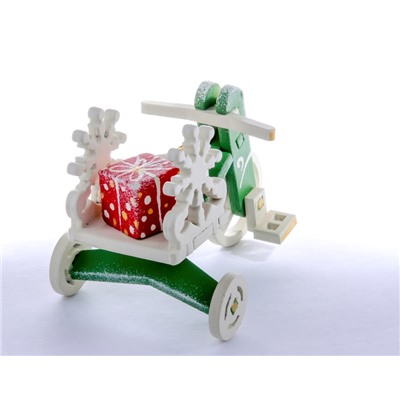 Елочная игрушка - Детский велосипед с багажником 6017 SnowFlake