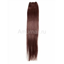 Натуральные волосы на трессе №34 Бордовый 55 см