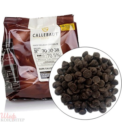 Шоколад горький Callebaut 70,4% 0,5 кг, (фасовка)