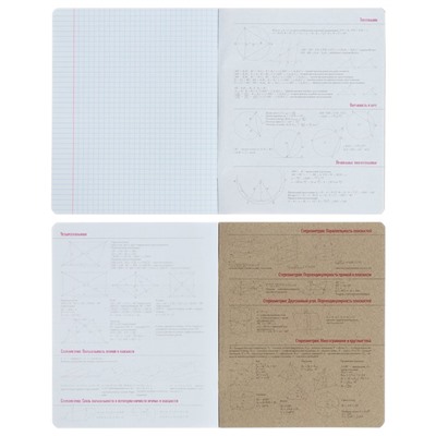 Тетрадь предметная "Новая классика", 48 листов в клетку «Геометрия», обложка картон, ВД-лак