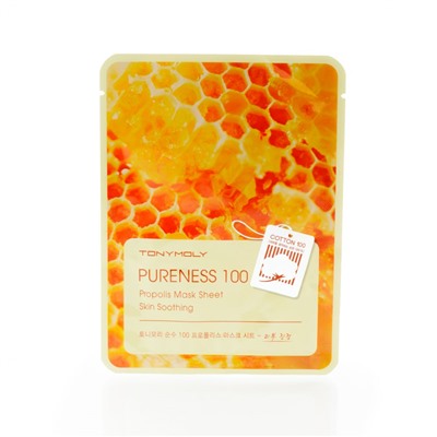 "Tony Moly" Pureness 100 Propolis Mask Sheet, Тканевая маска "Прополис", 21 мл