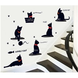 Наклейка на стену Кошки с бантиками