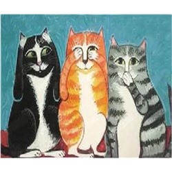 Алмазная мозаика картина стразами Три кота, 30х40 см, Акция!