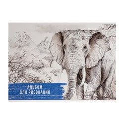 Альбом для рисования А4, 40 листов на скрепке "Слон", обложка мелованный картон, блок 100 г/м²
