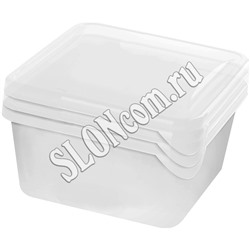 Набор контейнеров для заморозки Lucky Friday "Frozen" 3 шт 0,75 л, квадратные, прозрачные