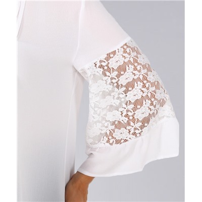 Блузка 4-075Ф1 Белый Цветы