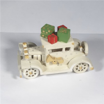 Елочная игрушка, сувенир - Машинка легковая 1013 White winter