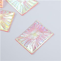 Декор для творчества пластик  "Вспышка" голография розовый набор 6 шт 4х3 см