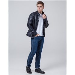Молодежная комфортная куртка Braggart "Youth" темно-синяя модель 4834