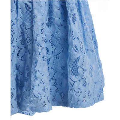 Голубая кружевная юбка