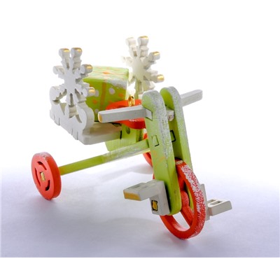 Елочная игрушка - Детский велосипед с багажником 90YY61_504 SnowFlake
