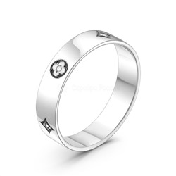 Кольцо из серебра с фианитами родированное 411-10-15-402р