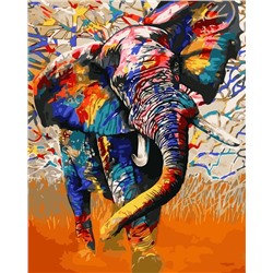Картина по номерам 40х50 «Красочный слон»