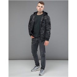Куртка бомбер уникальная Braggart "Youth" цвет черный-хаки модель 14262