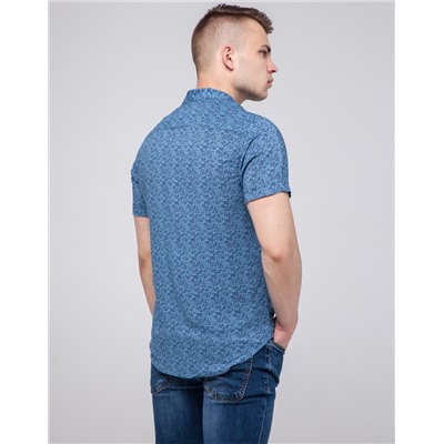 Синяя удобная рубашка молодежная Semco модель 20459 1707