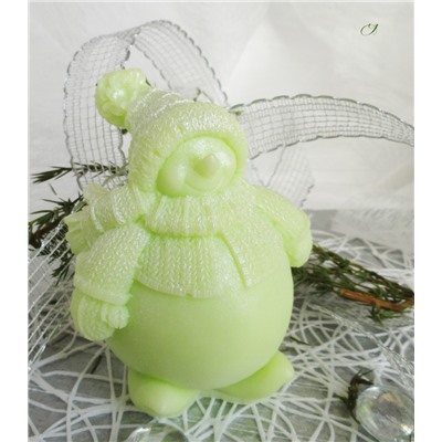 Снеговик зеленый - домашнее оливковое подарочное мыло арт.Milotto001581