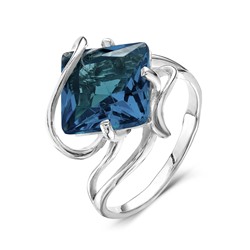 Серебряное кольцо c синим фианитом 232