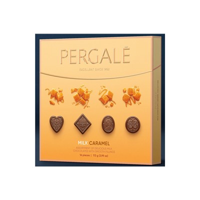 Шоколадные конфеты Пергале Карамельная Коллекция Молочного шоколада 113гр