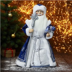 Дед Мороз "В синей шубе, с посохом и подарками" 24х50 см