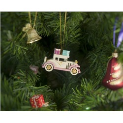 Елочная игрушка, сувенир - Машинка легковая 1013 Pink chassis