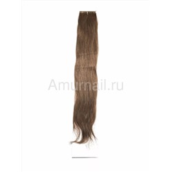 Натуральные волосы на липкой ленте №10 Светло-Коричневый (40*4 см) 55 см